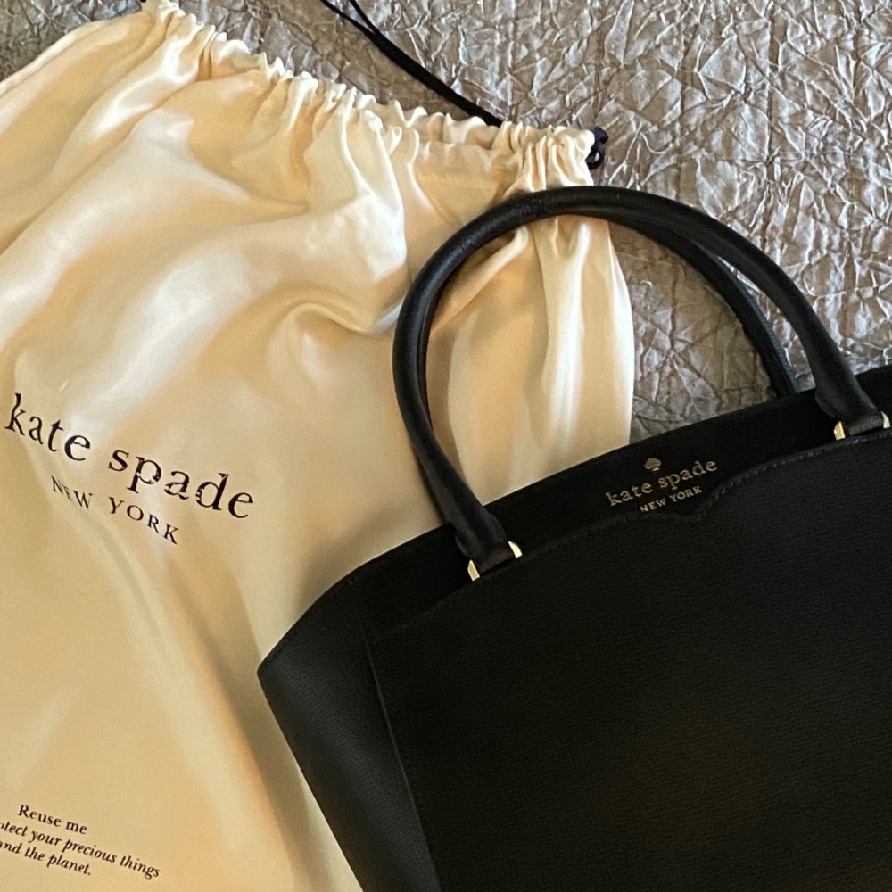 Kate Spade Elegant Black Tote with Cream Bag